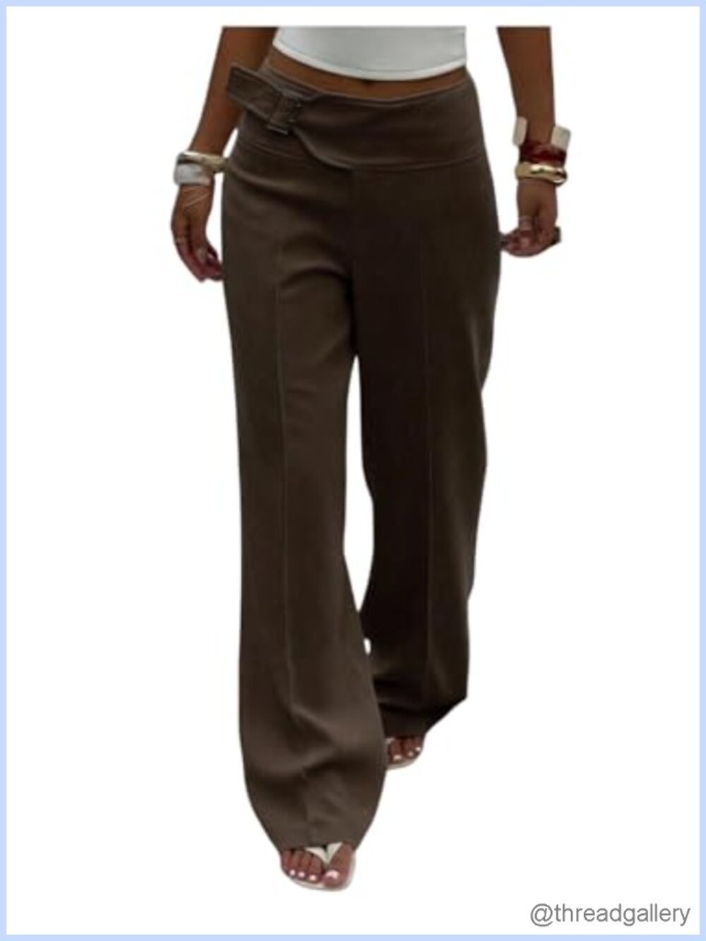 Low Rise Wide Leg Trousers Business Casual Work Slacks Pants